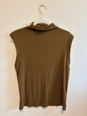 Mock Neck Sleeveless Tank in Olive